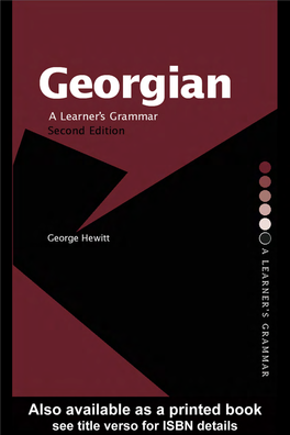 Georgian a Learner's Grammar