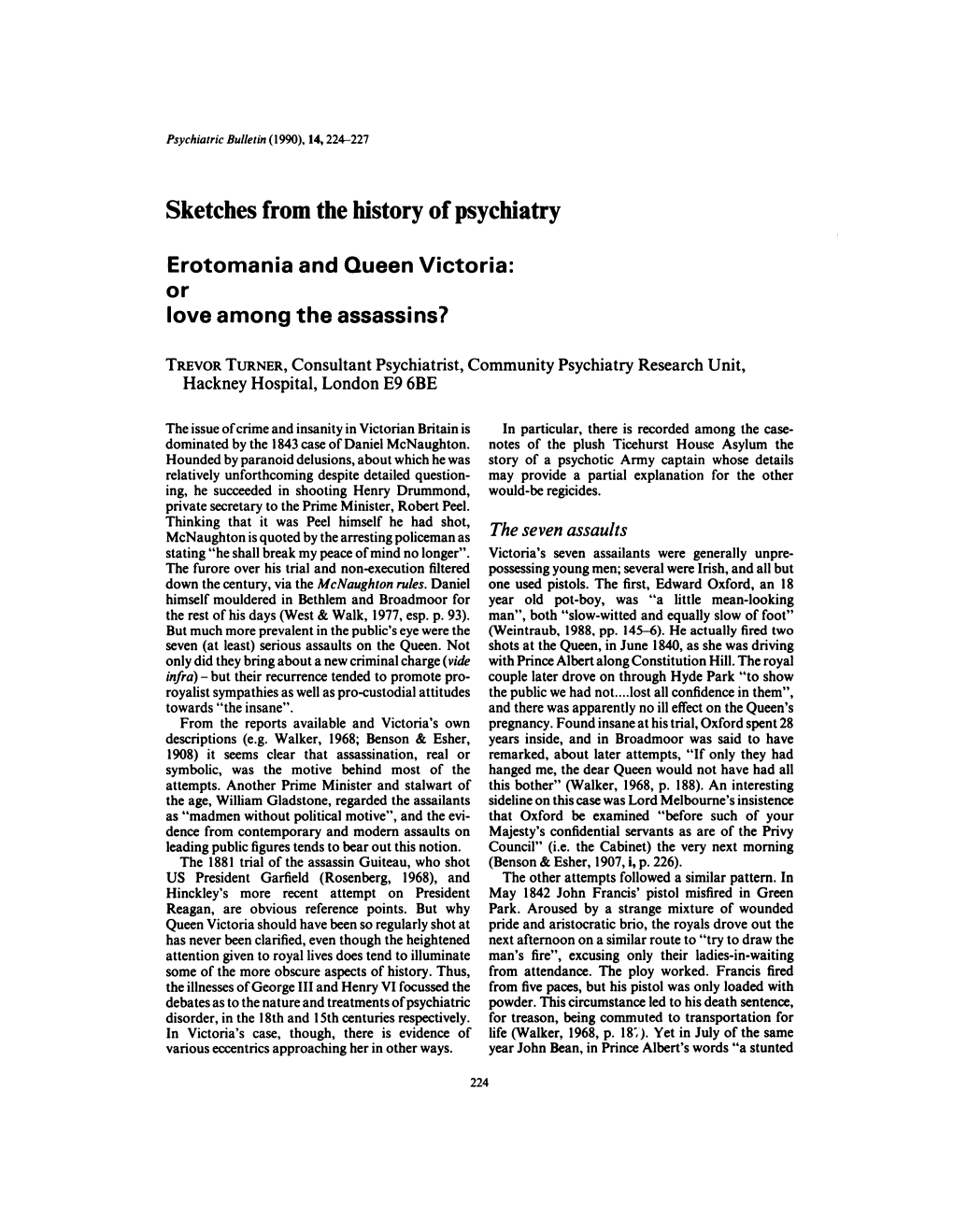 Sketches from the History of Psychiatry