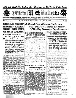 Official U. S. Bulletin: Wednesday, March 12, 1919