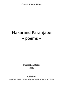 Makarand Paranjape - Poems