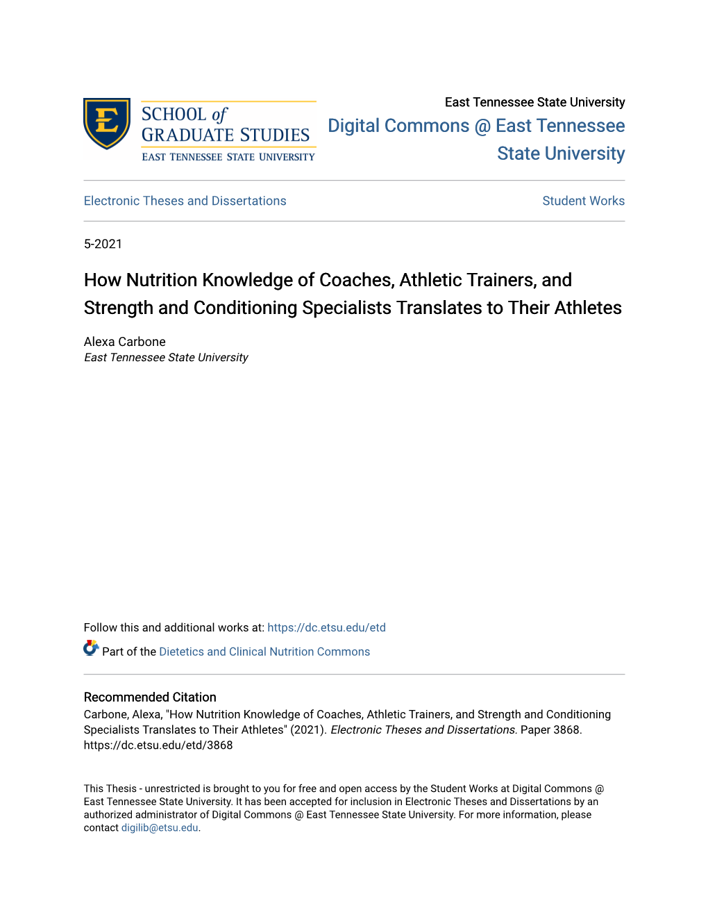How Nutrition Knowledge of Coaches, Athletic Trainers, and Strength and Conditioning Specialists Translates to Their Athletes