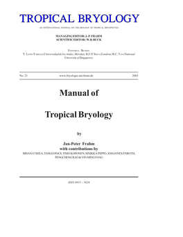 Manual of Tropical Bryology 1