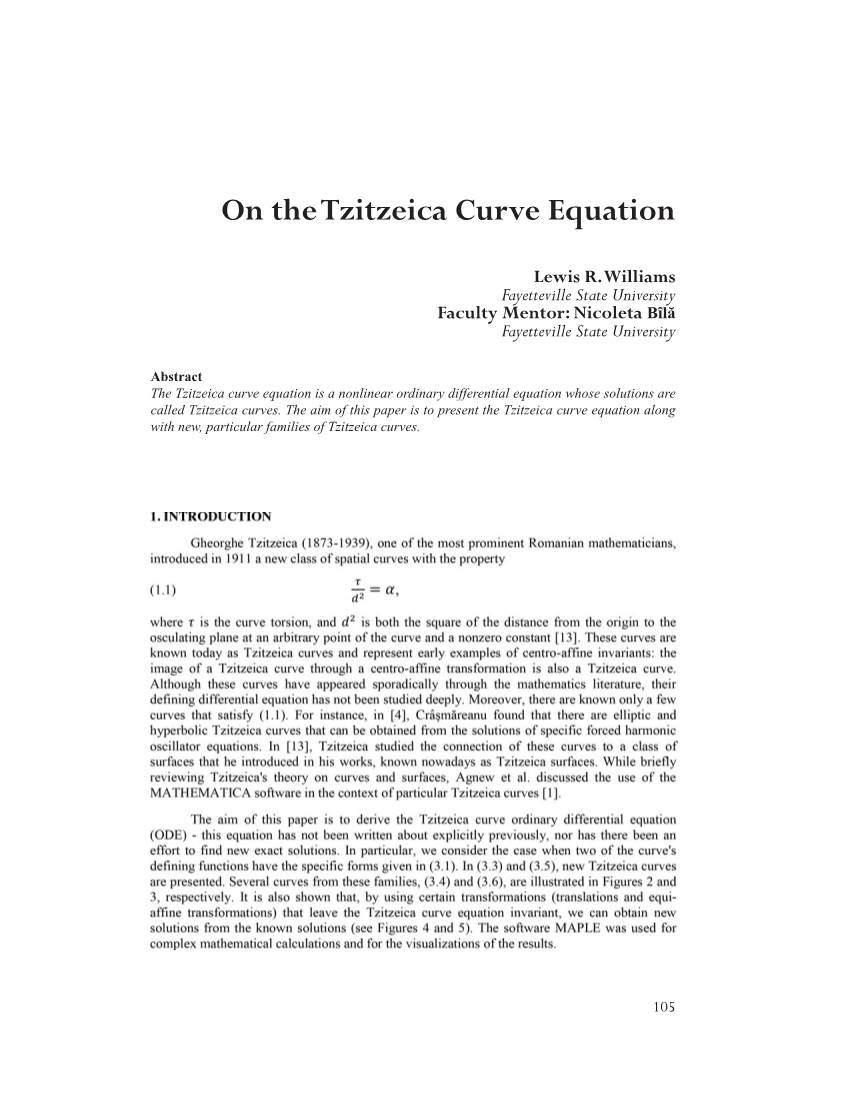 On the Tzitzeica Curve Equation