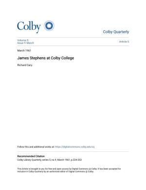 James Stephens at Colby College