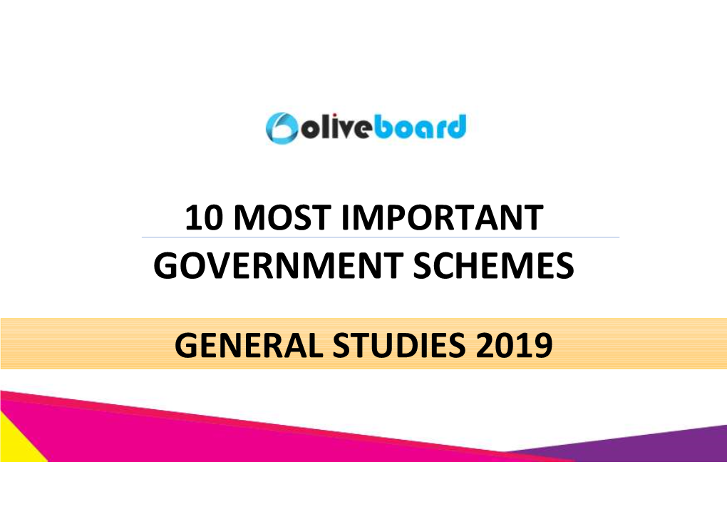 10 Most Important Government Schemes