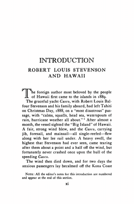 Introduction: Robert Louis Stevenson and Hawaii