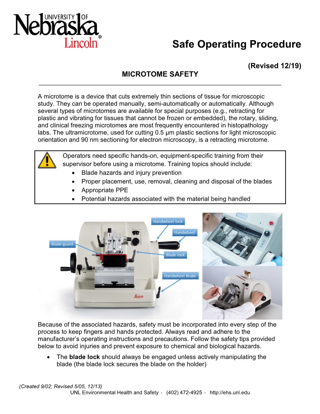 Microtome Safety ______