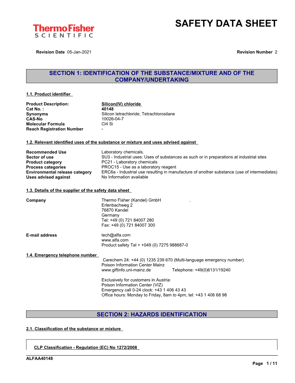 Safety Data Sheet