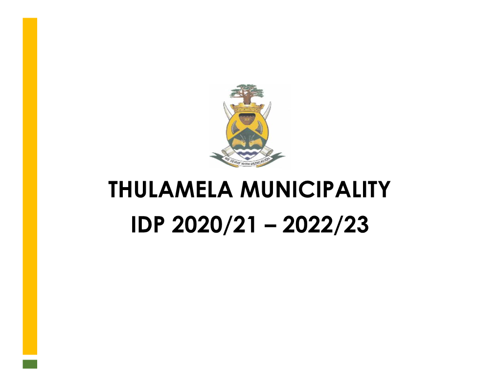 Thulamela Municipality Idp 2020/21 – 2022/23