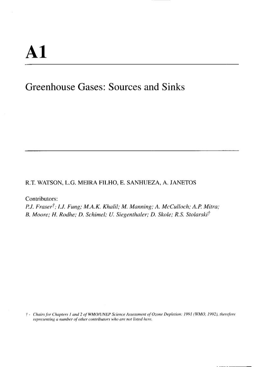 Greenhouse Gases: Sources and Sinks