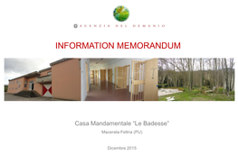 Information Memorandum Immobile Sito a Macerata Feltria