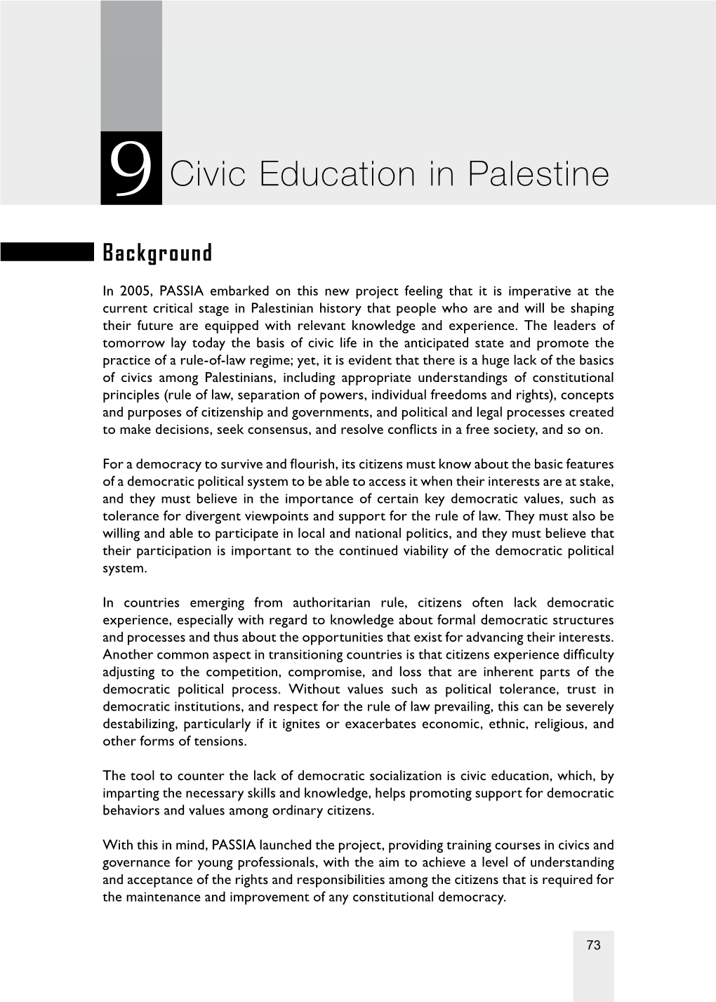 Civic Education in Palestine