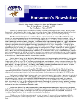 Horsemen's Newsletter