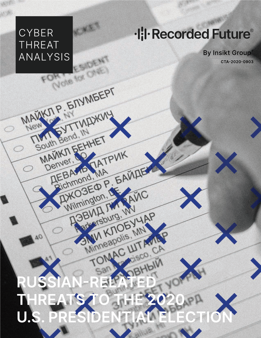 Russian-Related Threats to the 2020 U.S. Presidential Election Cyber Threat Analysis