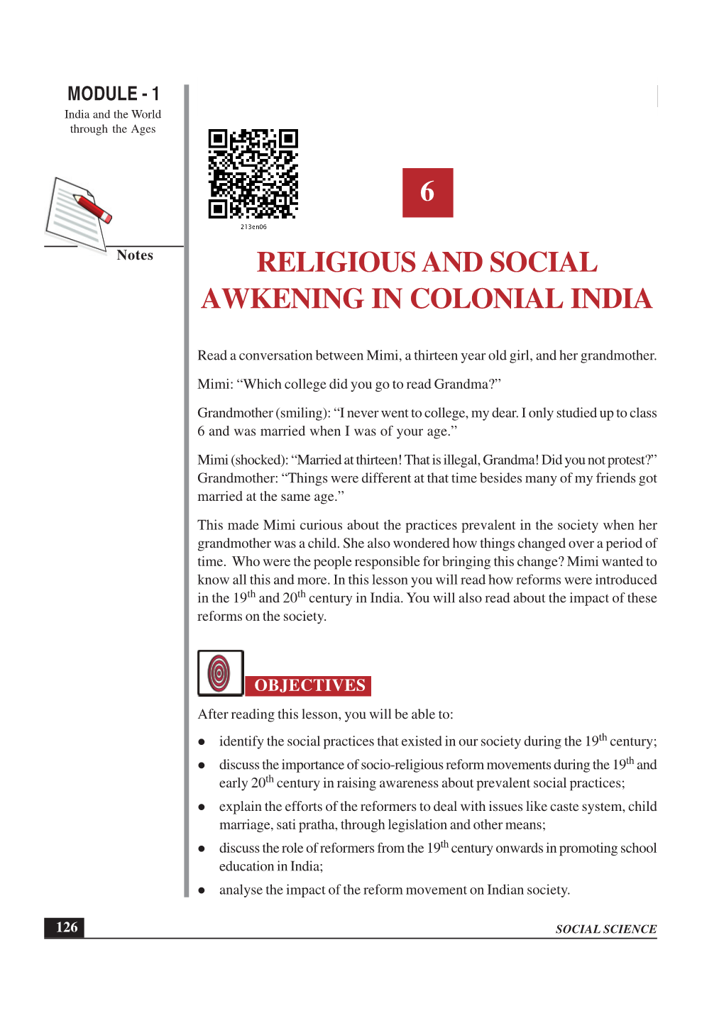 Religious and Social Awkening in Colonial India India and the World Through the Ages