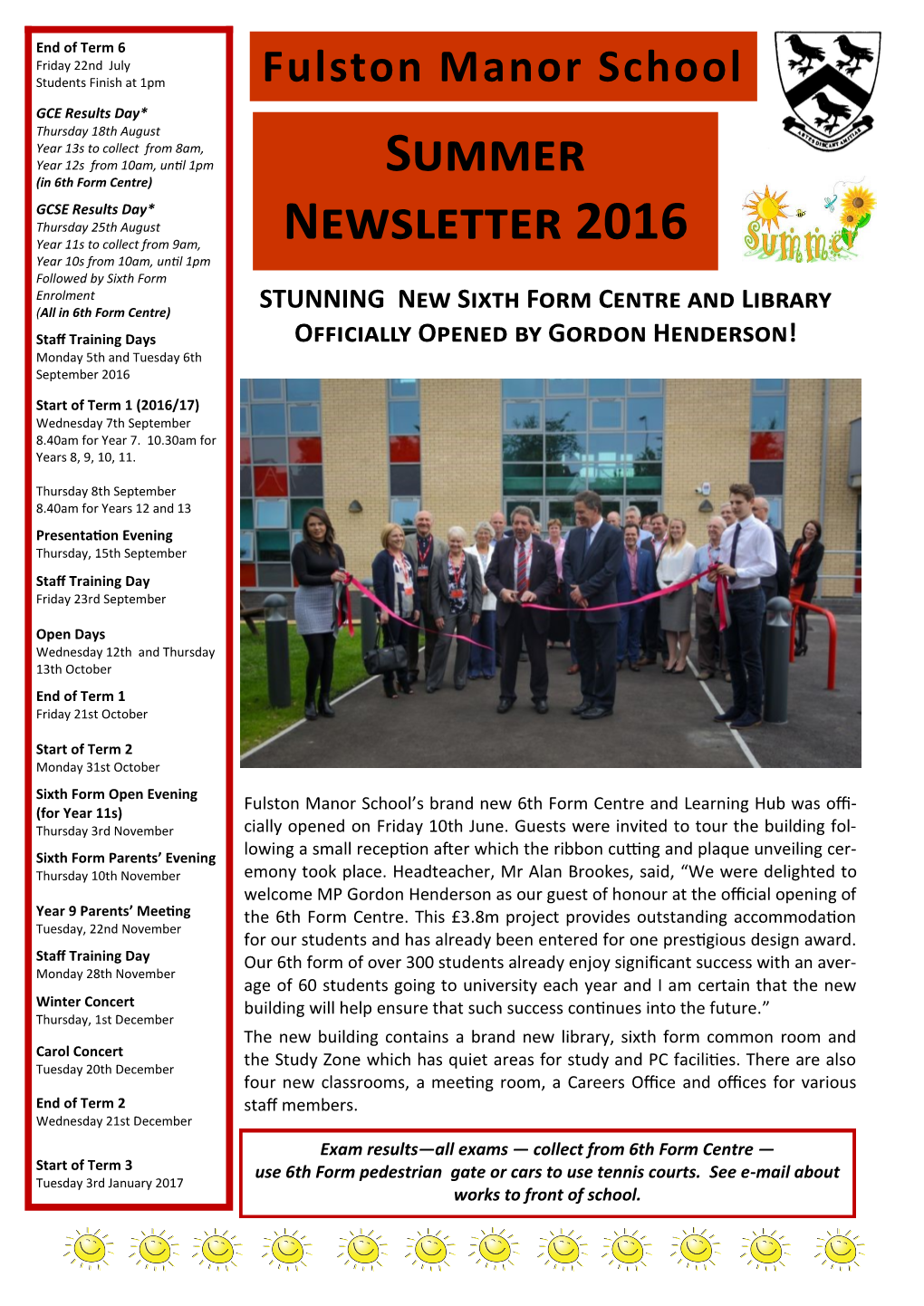 Summer Newsletter 2016