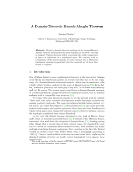 A Domain-Theoretic Banach-Alaoglu Theorem