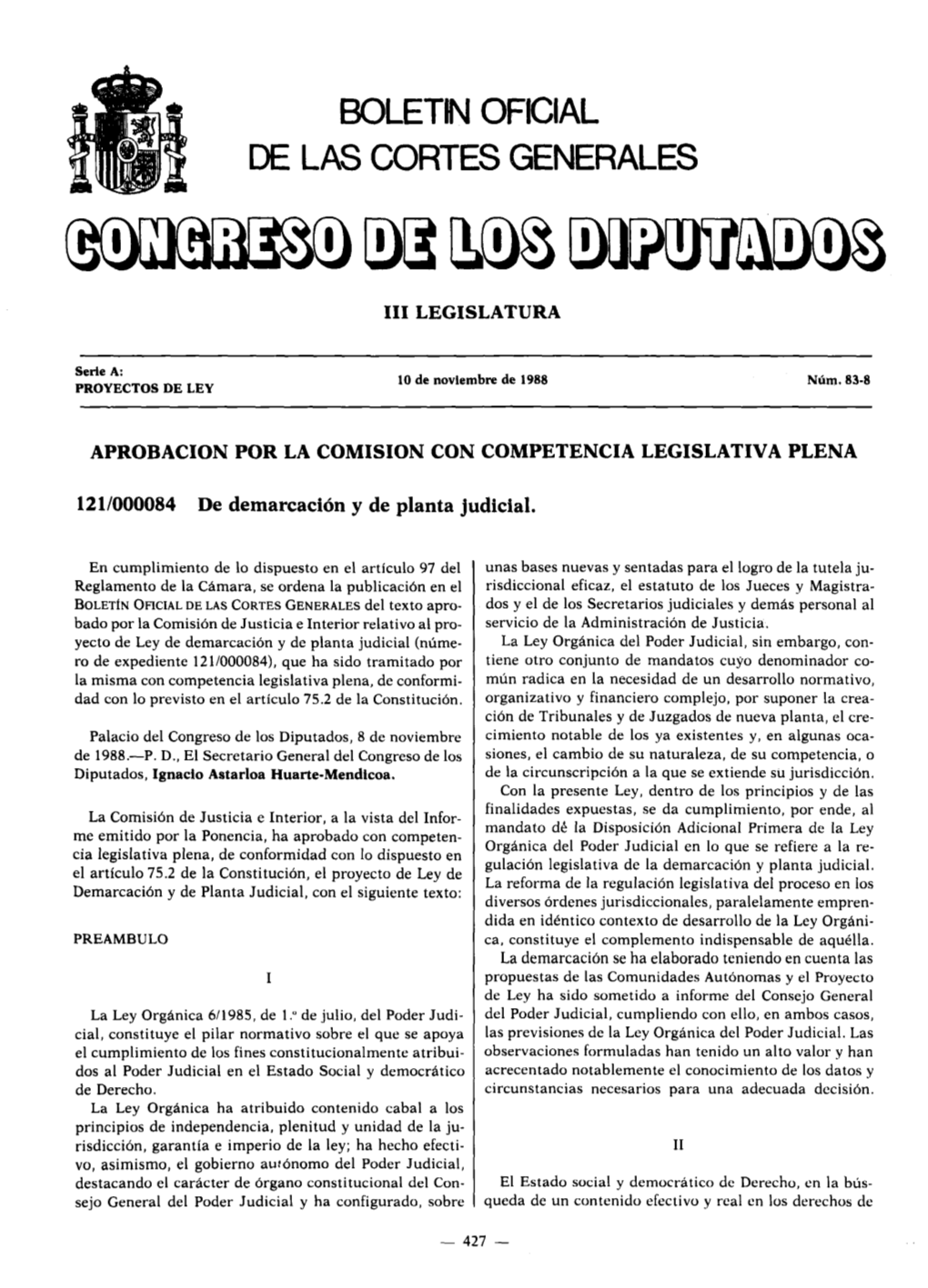 Boletn Oficial De Las Cortes Generales