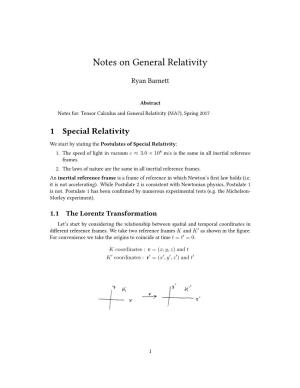 Notes on General Relativity