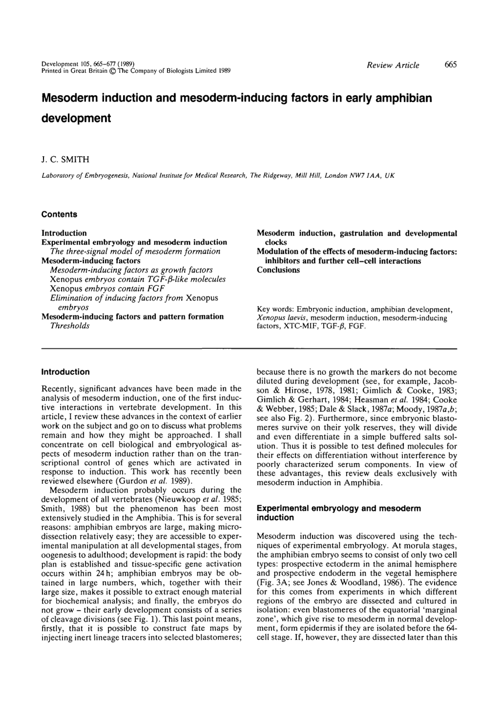 Mesoderm Induction and Mesoderm-Inducing Factors in Early Amphibian Development