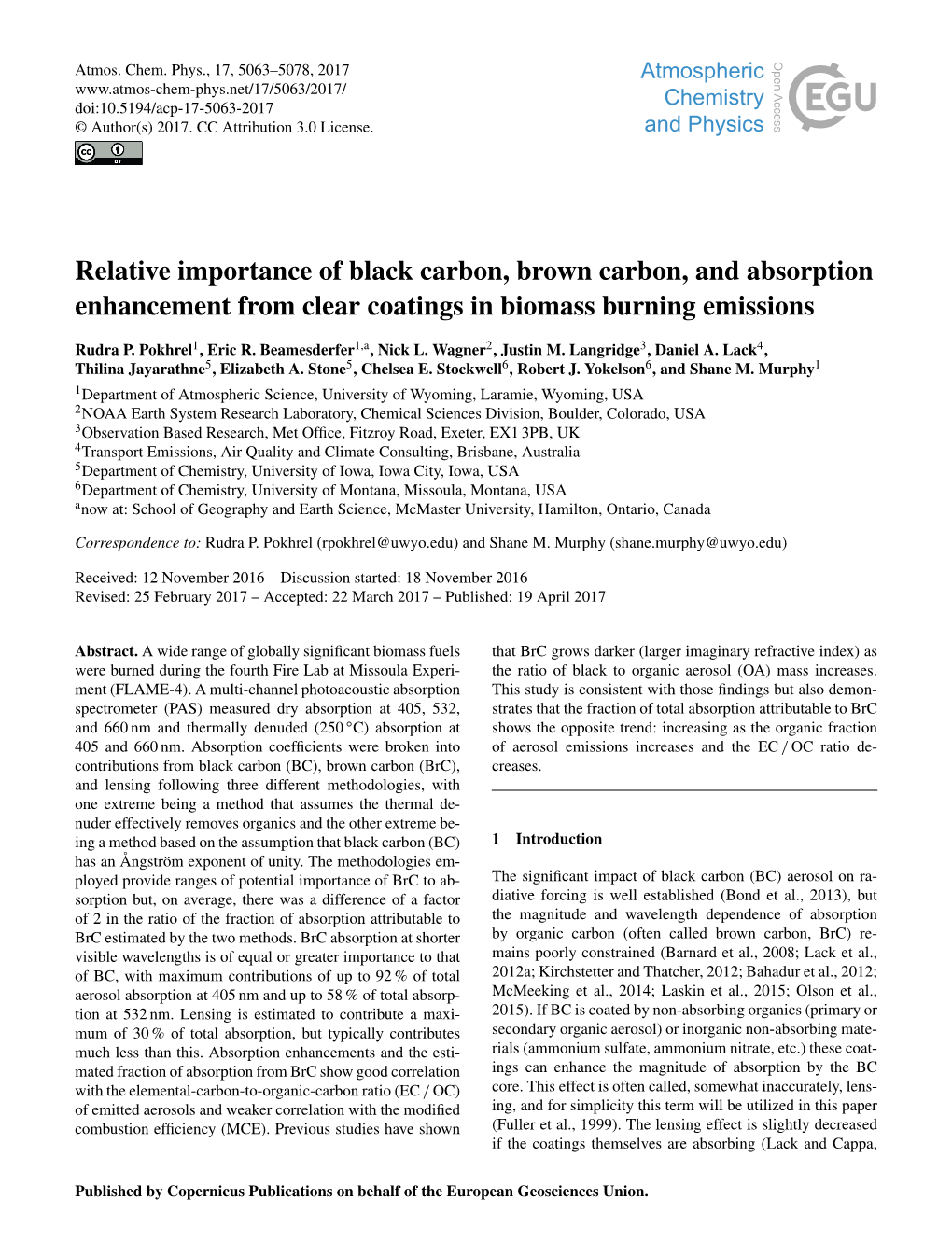 Relative Importance of Black Carbon, Brown Carbon, and Absorption Enhancement from Clear Coatings in Biomass Burning Emissions