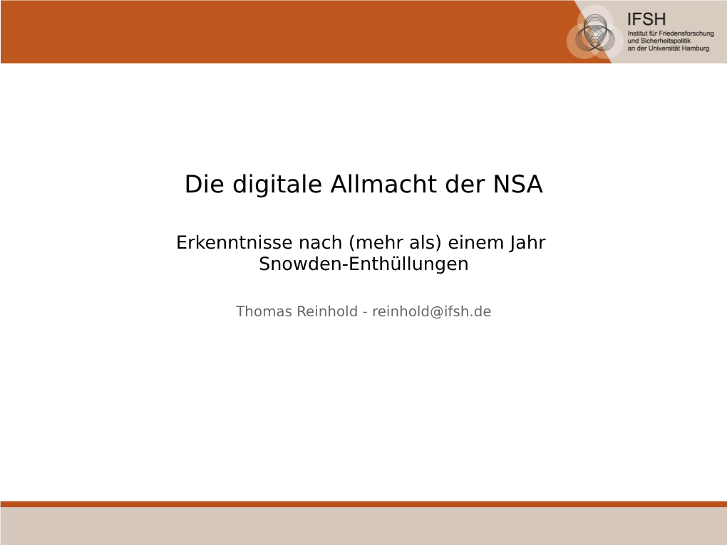 Die Digitale Allmacht Der NSA