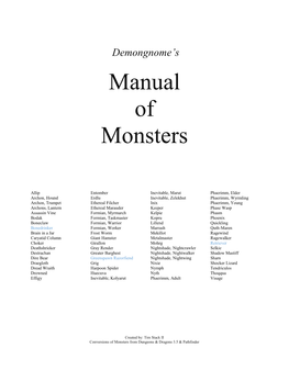 Manual of Monsters