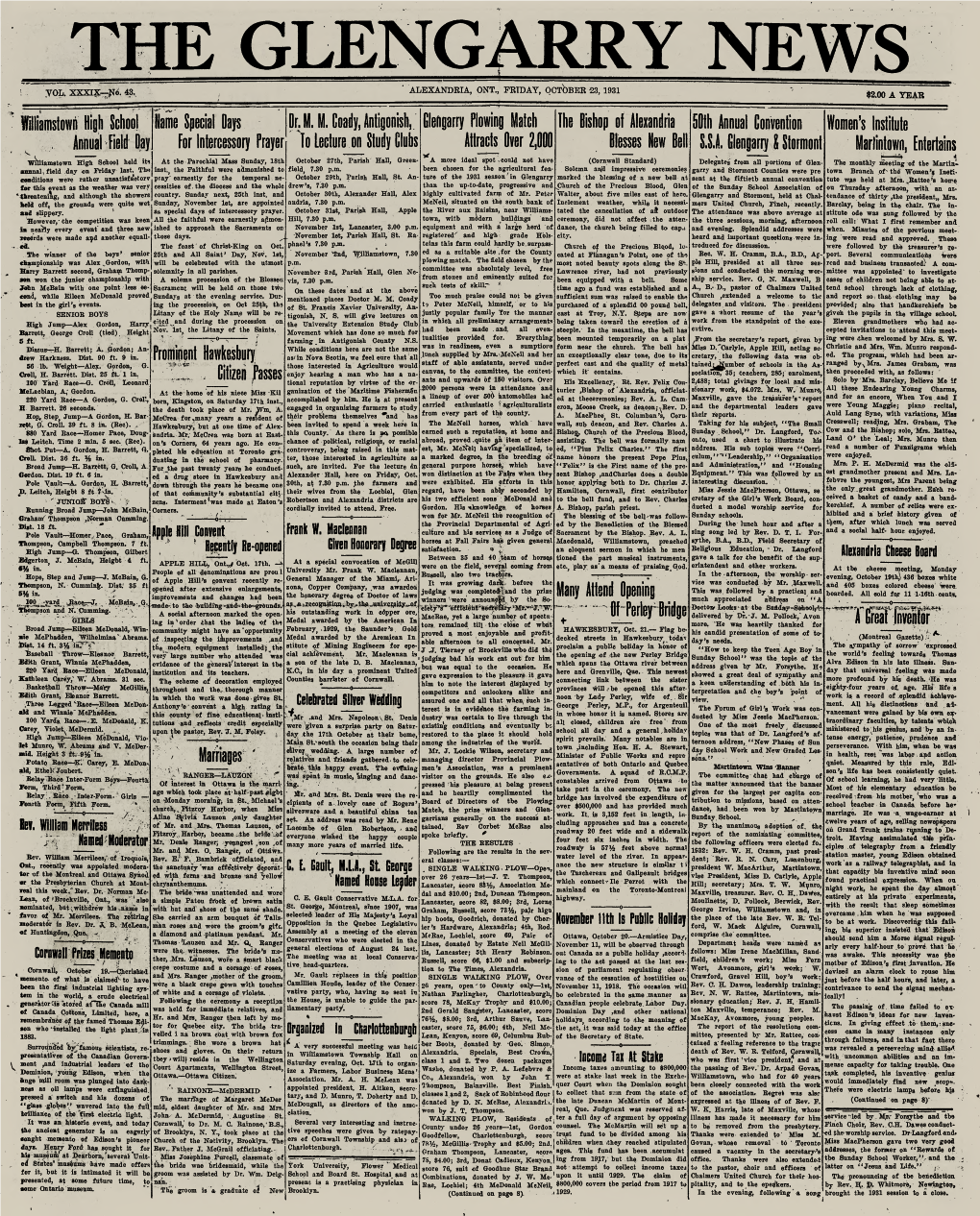 Prominent Hawkesbury Staff of Able Assistants, Served Under 56 Lb