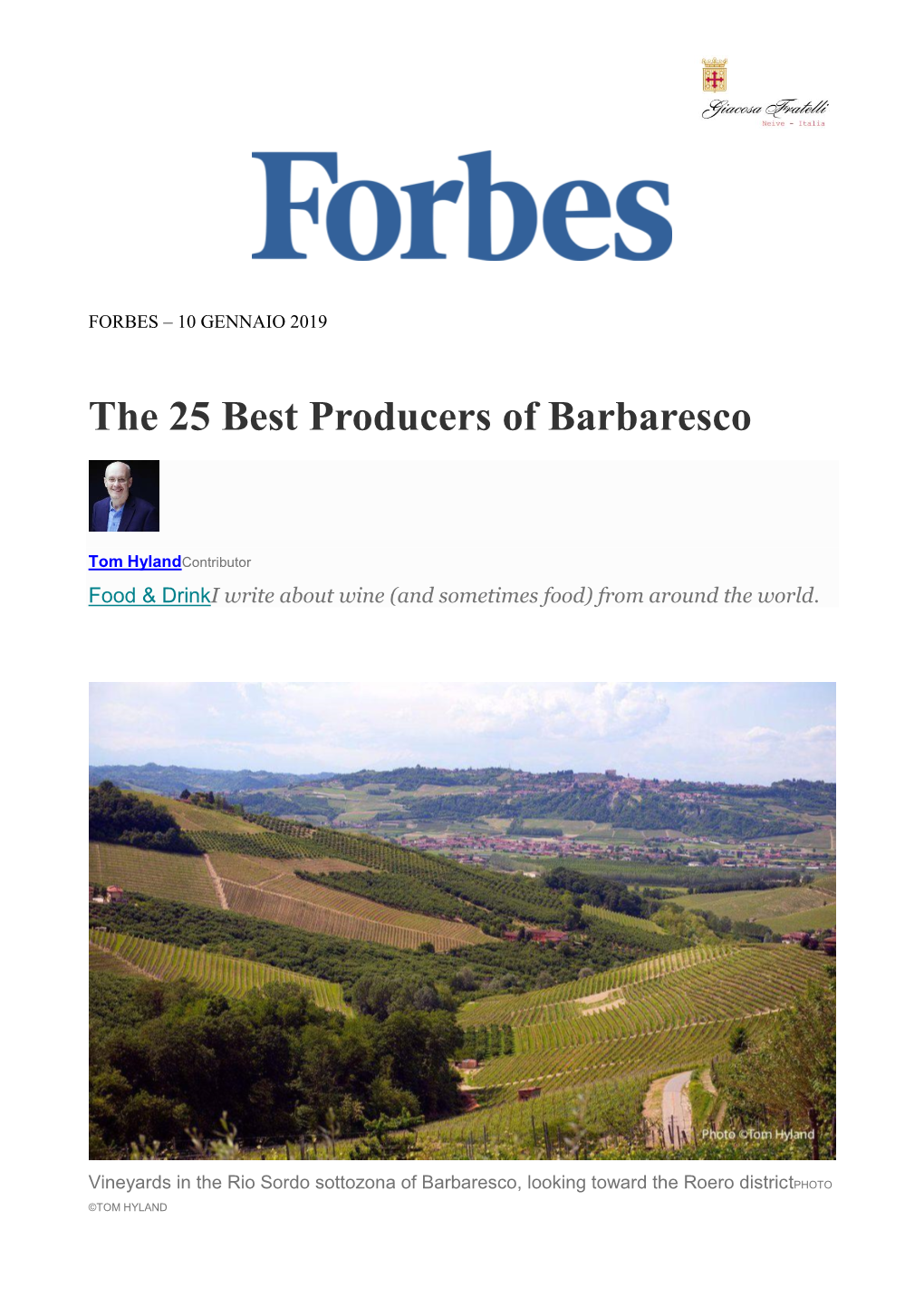 The 25 Best Producers of Barbaresco