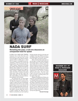 Nada Surf Revisiting the Past, a Rock Trio Discovers an Unexpected Need for Speed