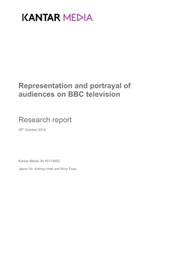 Representation and Portrayal of Audiences on BBC Television