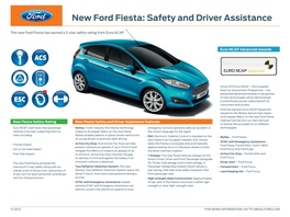 New Ford Fiesta: Safety and Driver Assistance