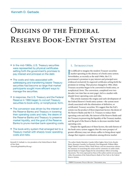 Origins of the Federal Reserve Book-Entry System