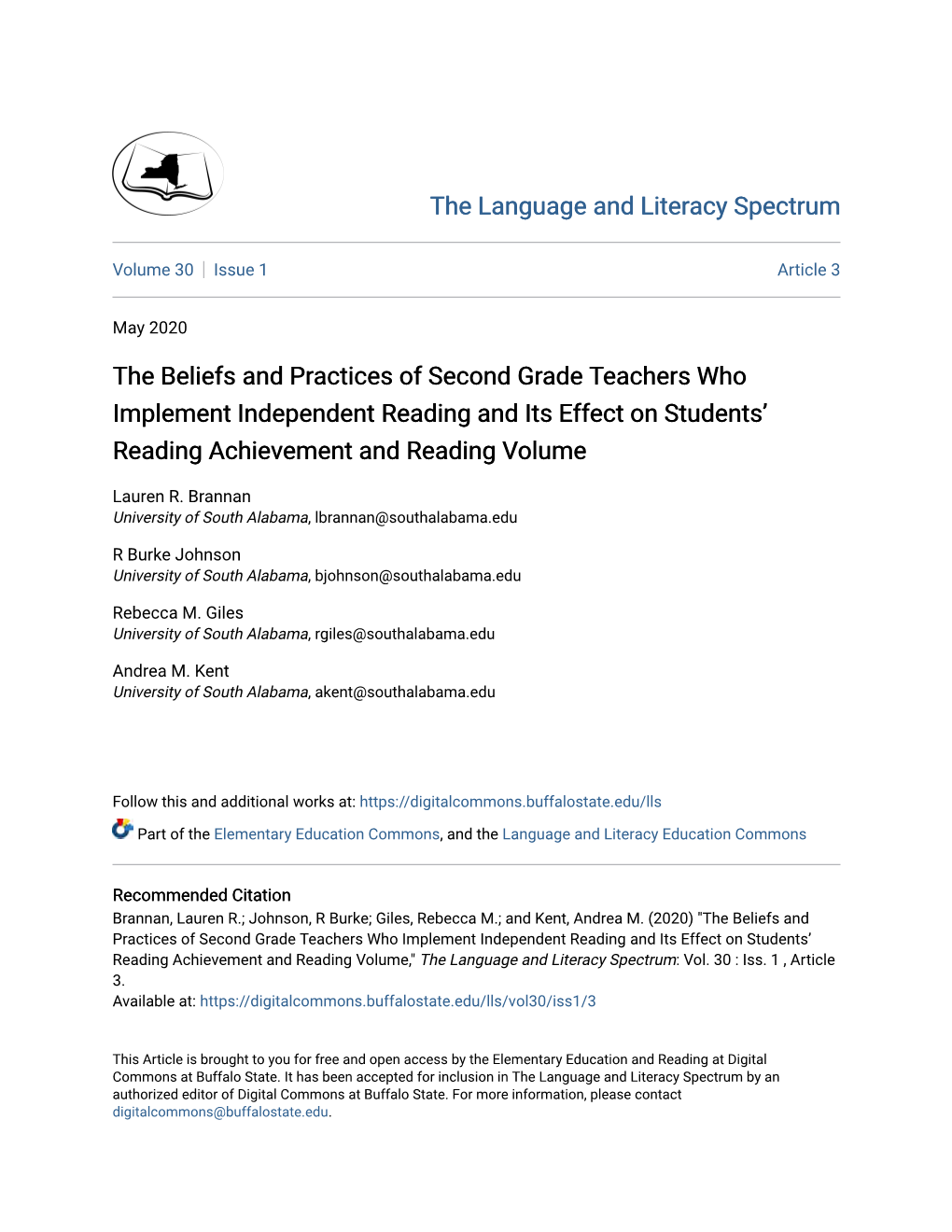 The Beliefs and Practices of Second Grade Teachers Who Implement Independent Reading and Its Effect on Students’ Reading Achievement and Reading Volume