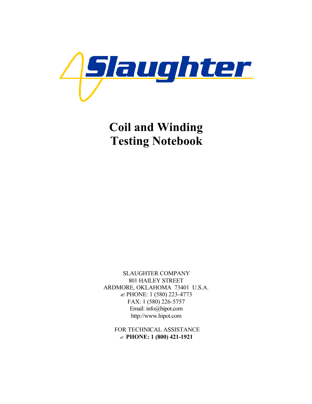 Coil and Winding Testing Notebook