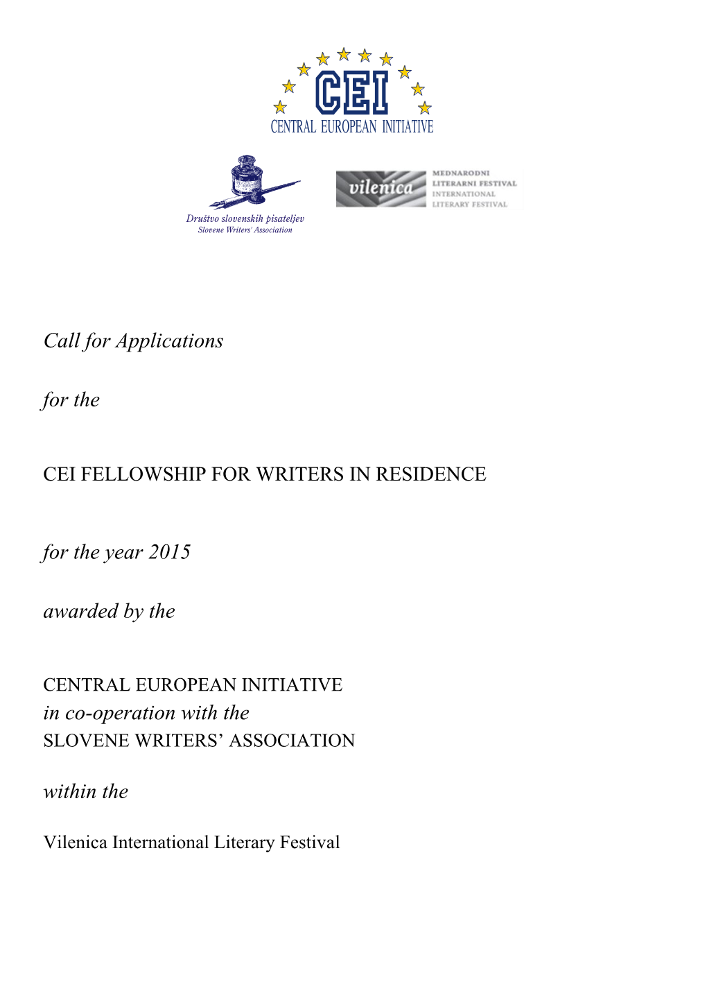Call for Applications CEI Fellowship 2015