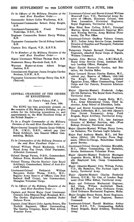 3562 Supplement to the London Gazette, 4 June, 1934