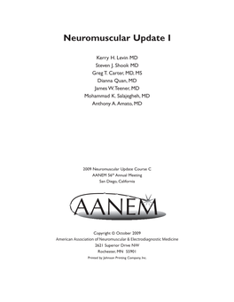 Neuromuscular Update I