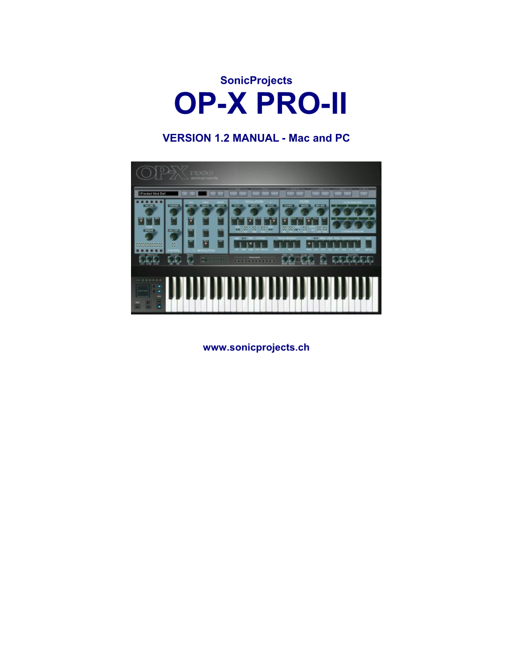 Sonicprojects OP-X PRO-II Manual