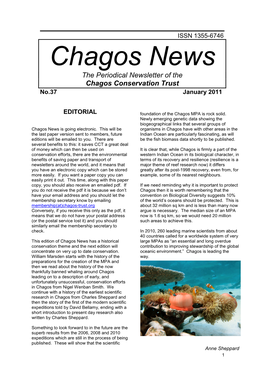 Chagos News the Periodical Newsletter of the Chagos Conservation Trust No.37 January 2011