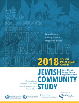 2018 South Palm Beach County Jewish Community Study
