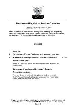 Planning and Regulatory Services Committee Tuesday, 25 September