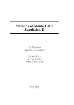 Methods of Monte Carlo Simulation II