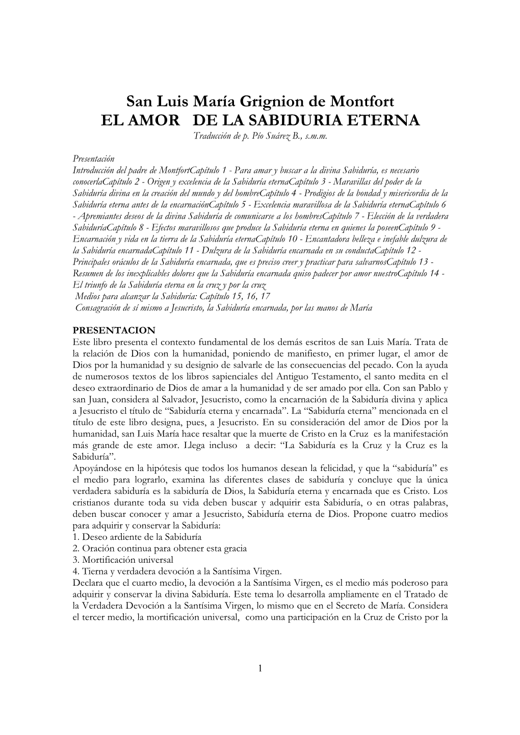 Amor a La Sabiduría Eterna, San Luis María Grignion De Montfort VOT.Pdf