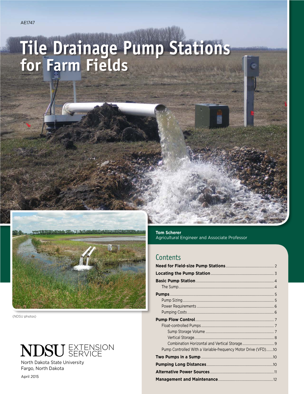 Tile Drainage Pump Stations for Farm Fields