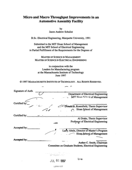 Micro and Macro Throughput Improvements in an Automotive Assembly Facility