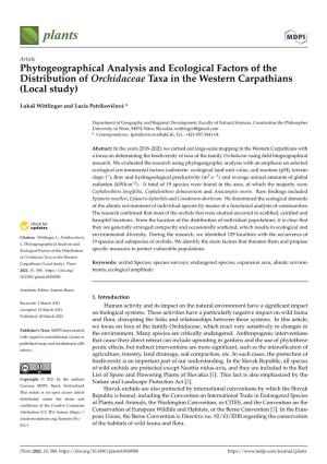 Phytogeographical Analysis and Ecological Factors of the Distribution of Orchidaceae Taxa in the Western Carpathians (Local Study)
