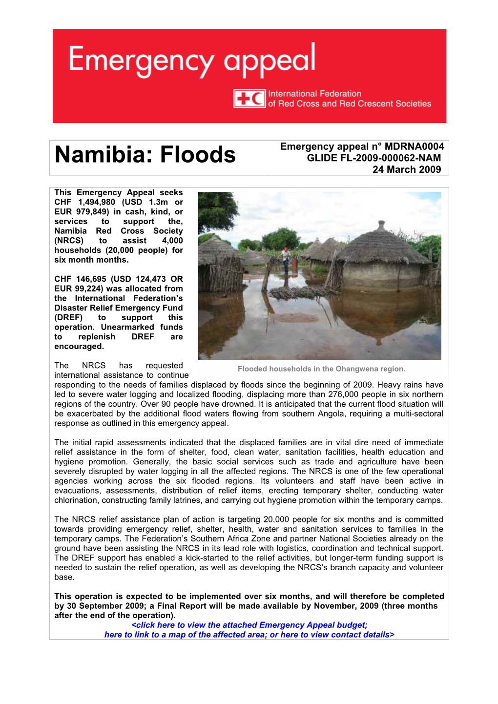 Namibia: Floods GLIDE FL-2009-000062-NAM 24 March 2009