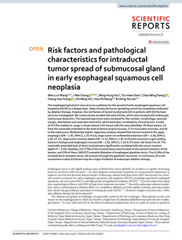 Risk Factors and Pathological Characteristics for Intraductal Tumor