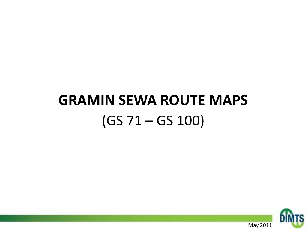 Gramin Sewa Route Maps (Gs 71 – Gs 100)